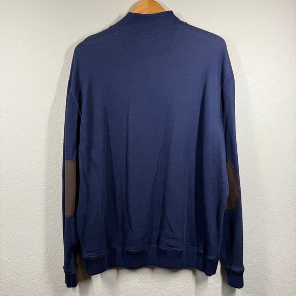 Men's Cremieux Navy Long Sleeve Half Zip Elbow Patch Pullover Size XL NEW - Picture 5 of 7